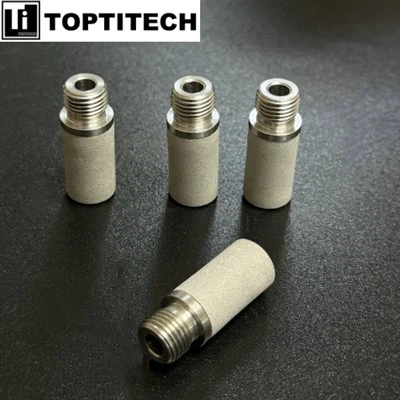 5 Micron M10 gevind luftlydpotte Sintret rustfrit stål